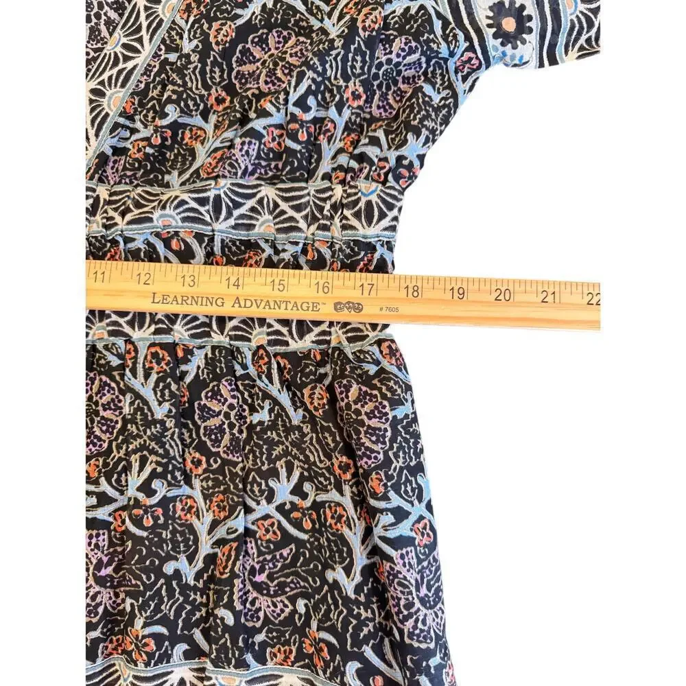 Sea New York Boho Floral Dress Size XL - Designer Mixed Print Cotton Dress - Picture 12 of 14